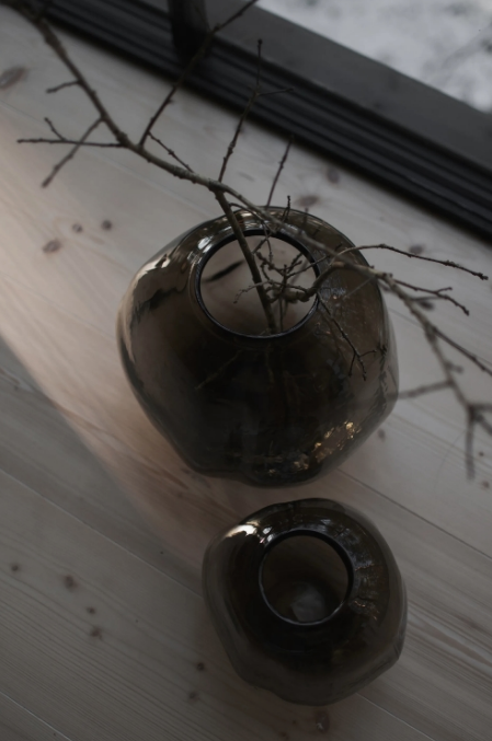 PEBBLE VASE LARGE, BRUN