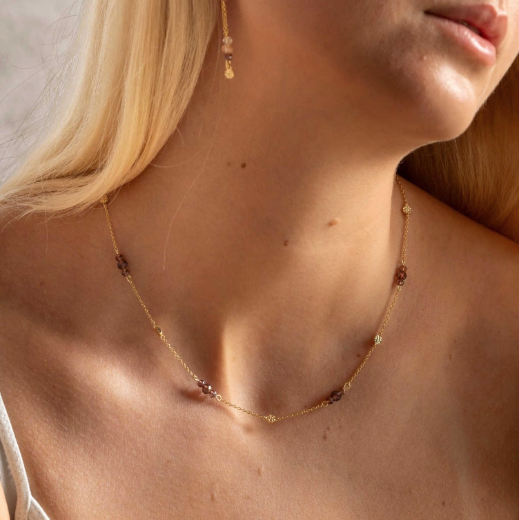 Fairy smykke i forgylt sølv, Dyp Plomme