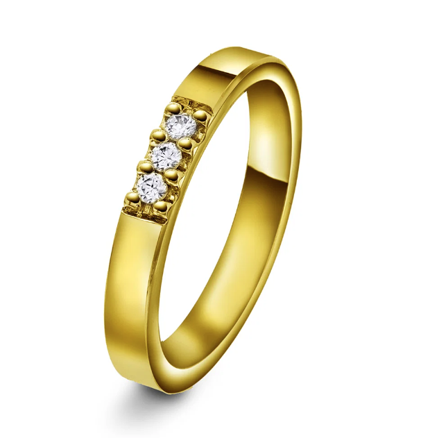 GIFTERING I GULT GULL 0,09 CT WSI 3 MM