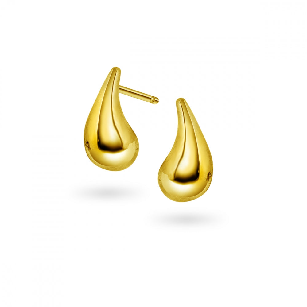 Øredobber i forgylt sølv, dråpe 11mm