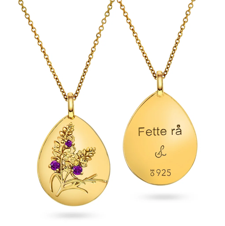 Amulett "Fette Rå" med ametyst
