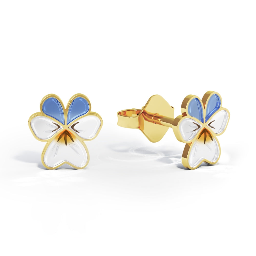 LIV Øredobber i forgylt sølv, Blå Natt og Dag