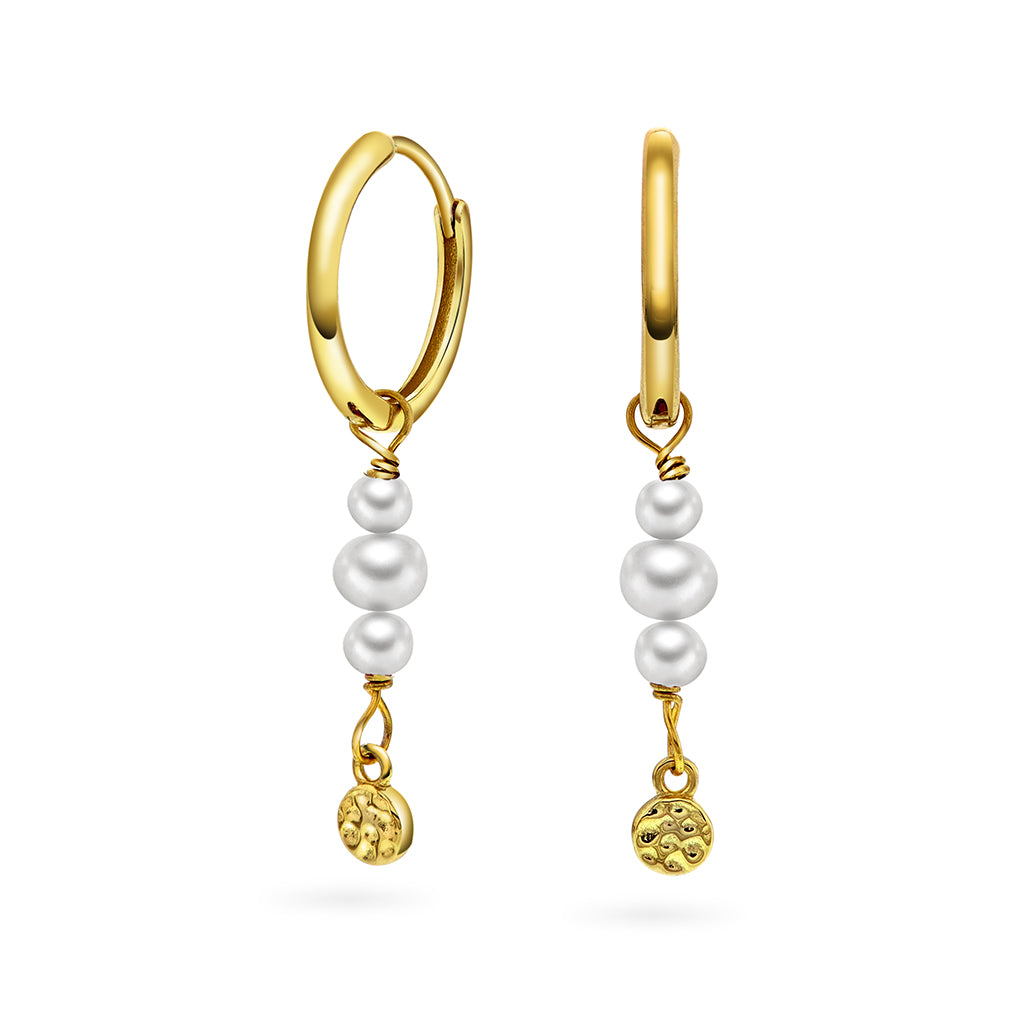 Fairy øreringer i sølv med perler