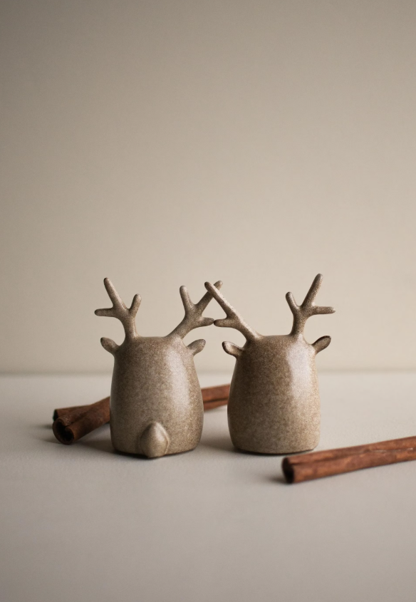 Deer Twins 2 stk, Beige
