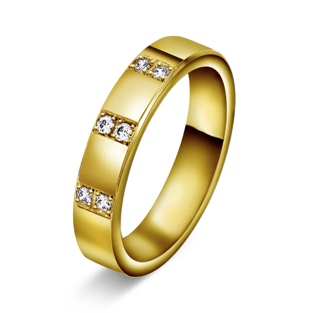 GIFTERING I GULT GULL 0,12 CT WSI 4 MM