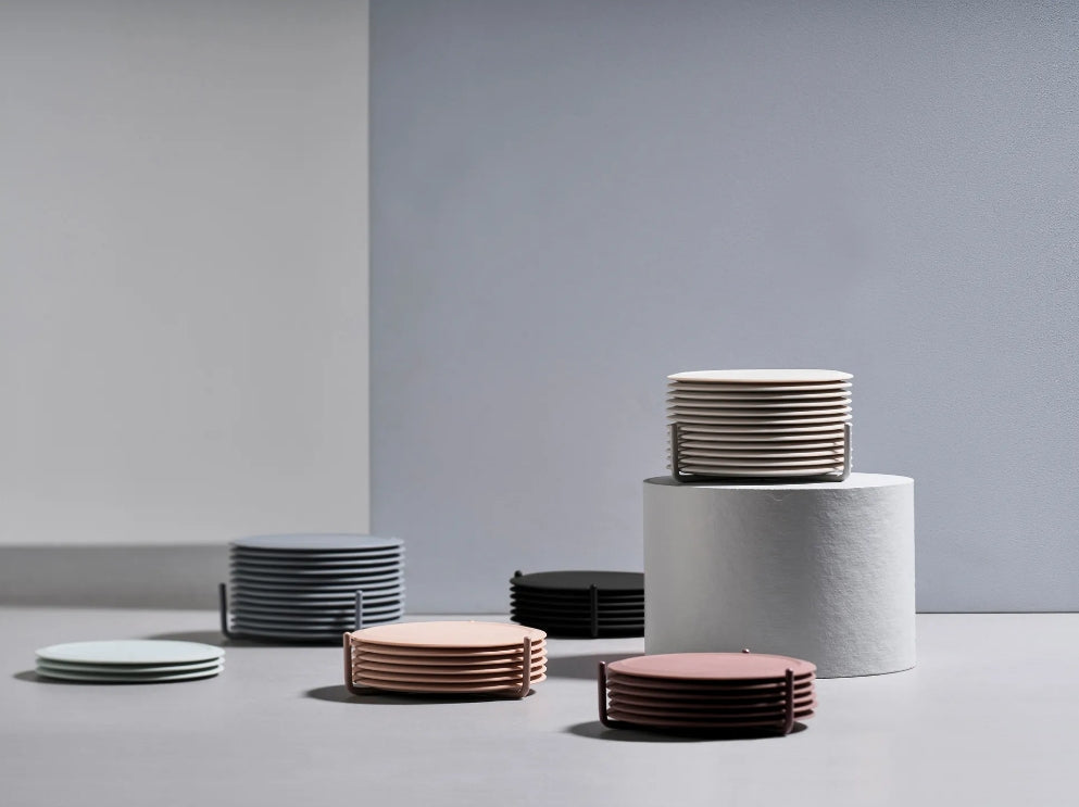 Singles Glassbrikker 6 stk, Warm Grey