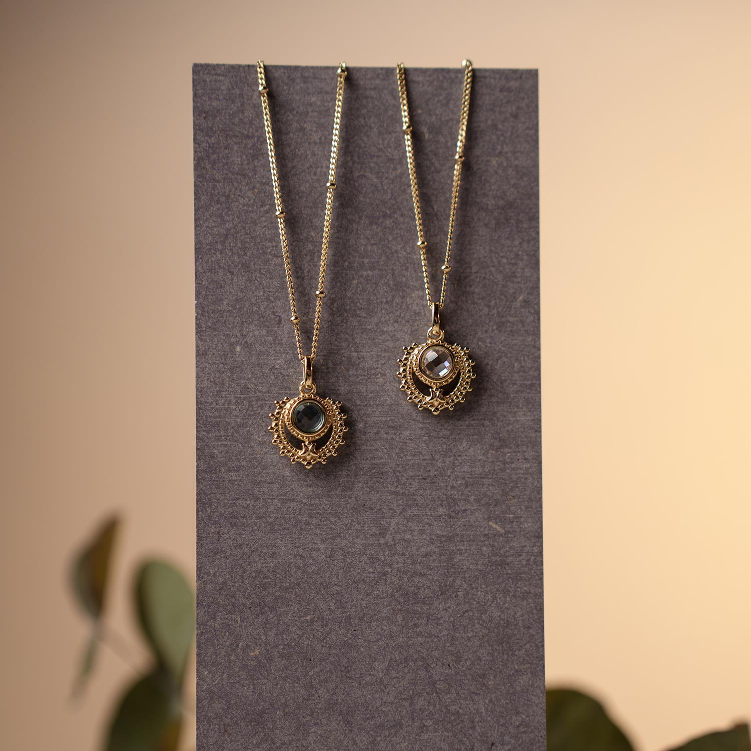 Føniks smykke i sølv med blå zirkonia