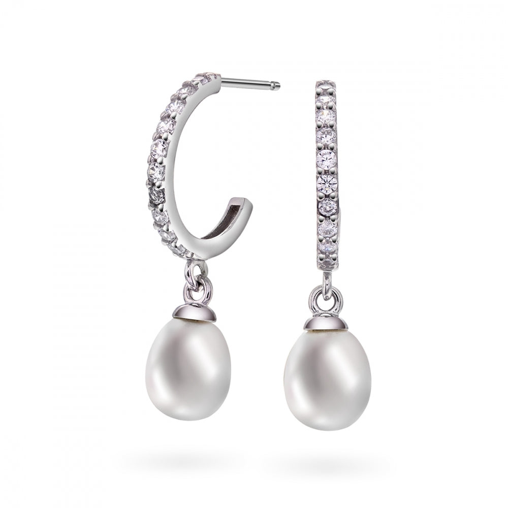 Øredobber i sølv med ferskvannsperle