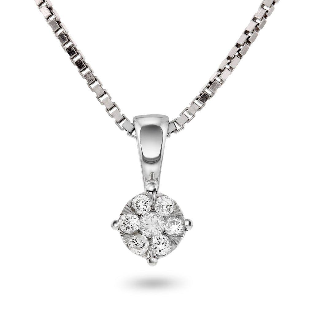 Smykke i hvitt gull med diamanter 0,12ct WP