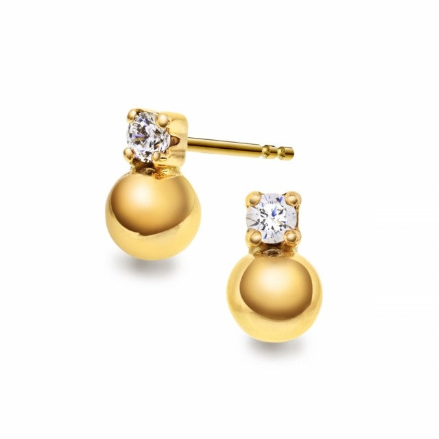 Øredobber i gull med zirkonia