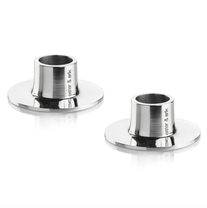 Lysestake blank sølv medium, 2 stk