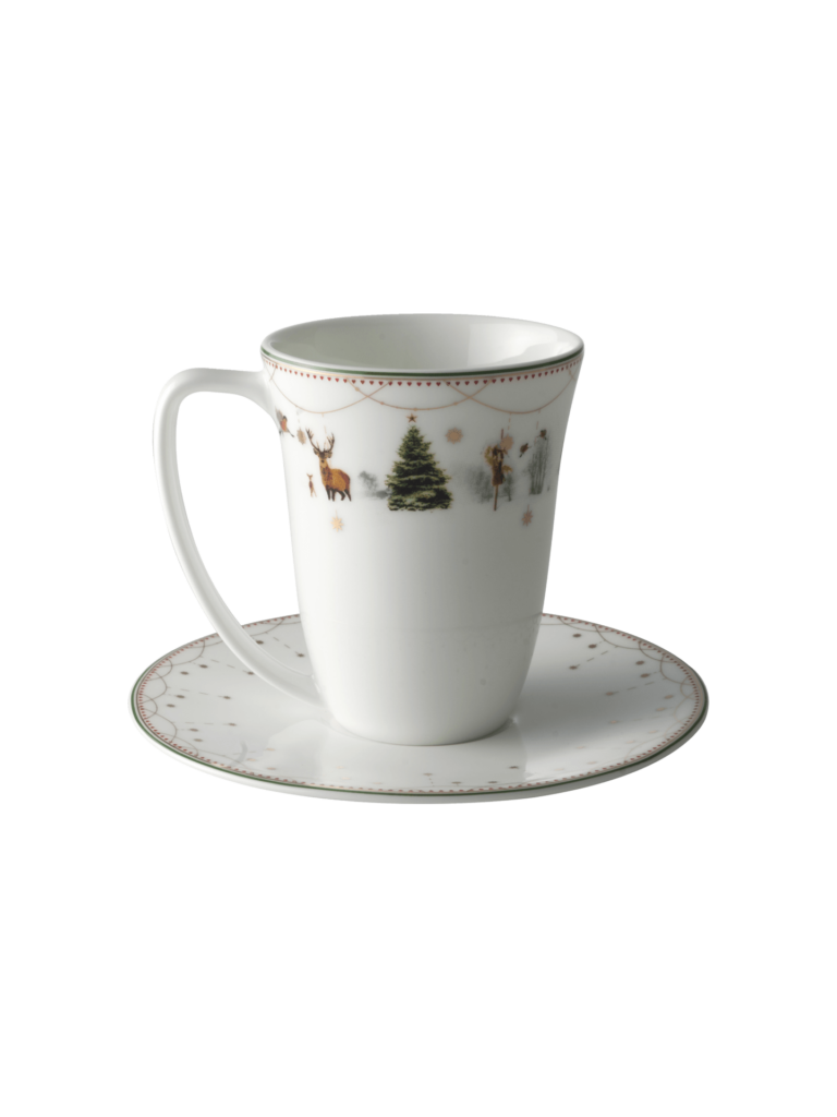 Wik & Walsøe Julemorgen Story kopp med fat, 20 cl