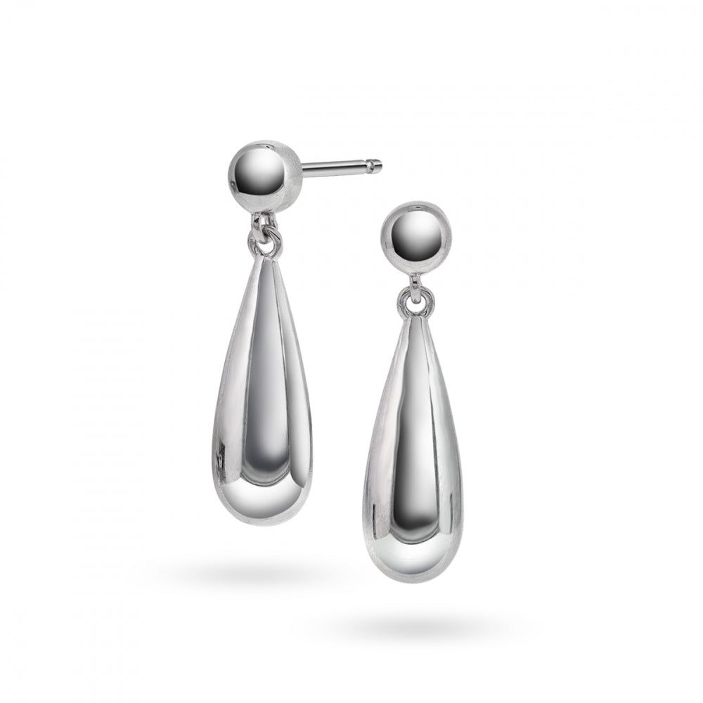 Øredobber i sølv, dråpe 22mm