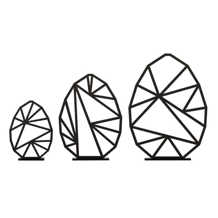 Påskeegg svart, 3 stk