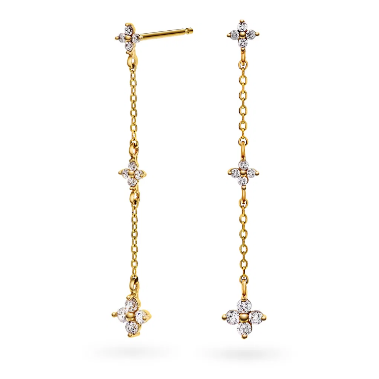 Øredobber i gull med zirkonia