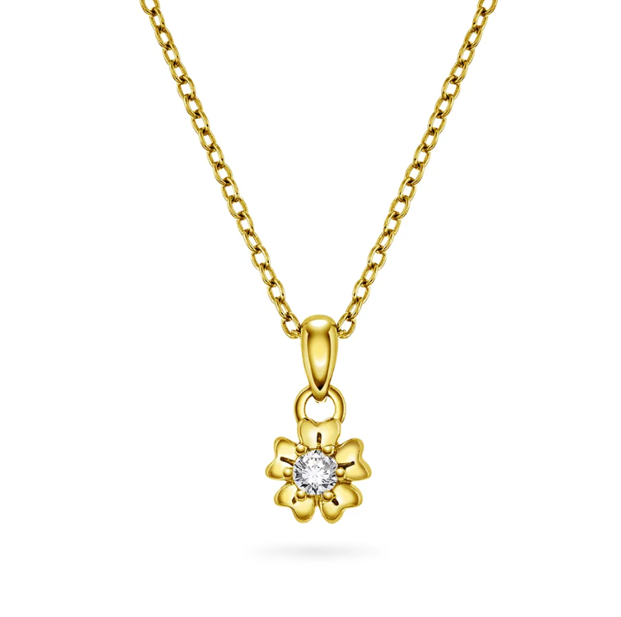 Smykke i sølv med zirkonia, blomster