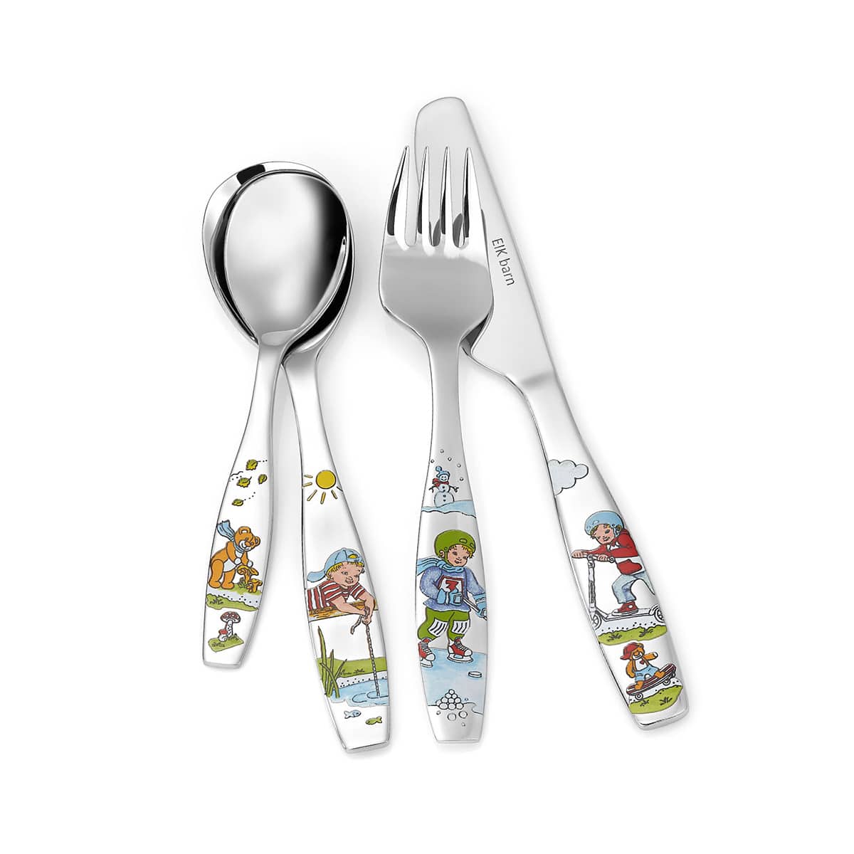Hjertevenn stålbestikk gutt, 4 deler