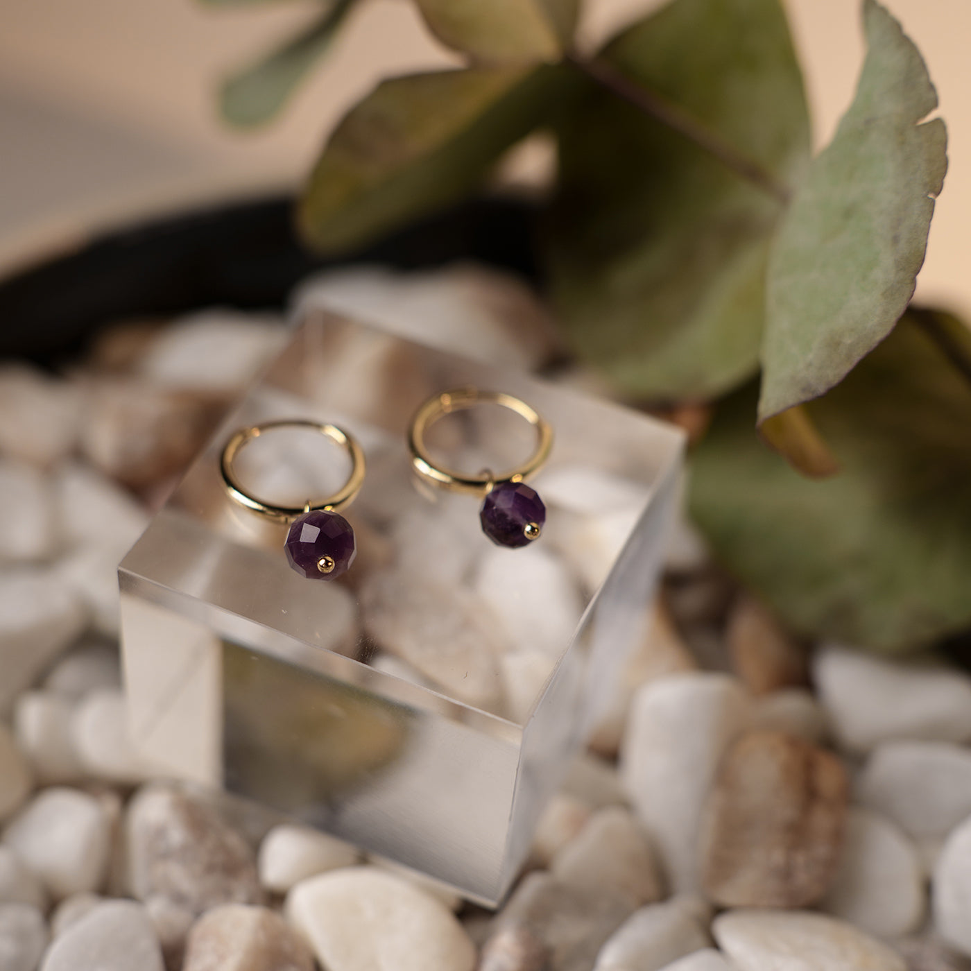 Harmony øreringer i sølv med ametyst