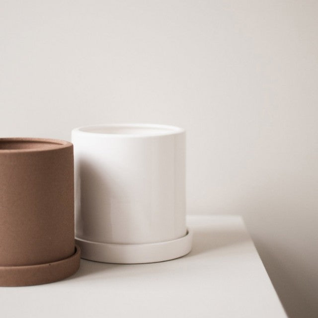 Grow Pot Ø13cm, Shiny White