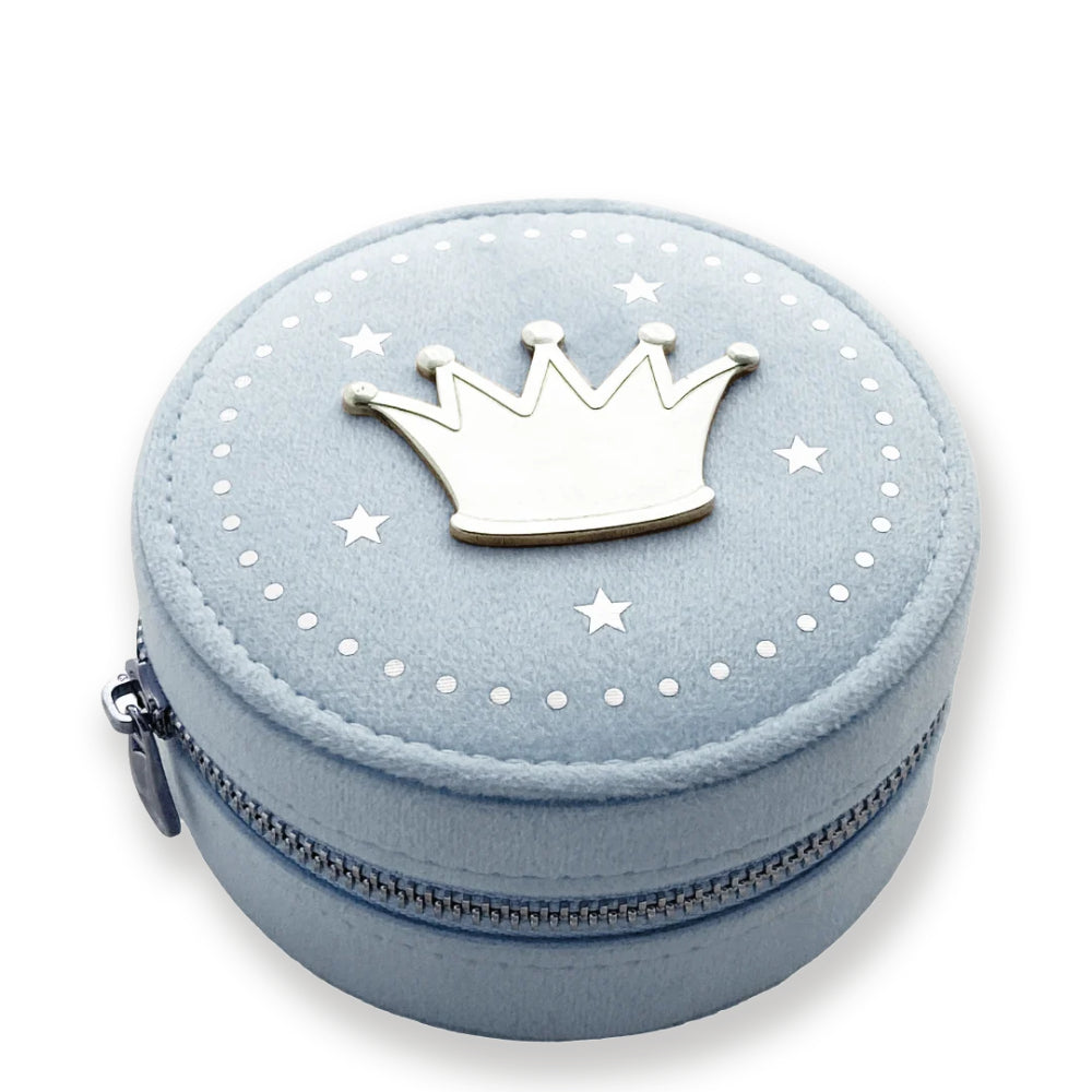 Blått smykkeskrin i velour