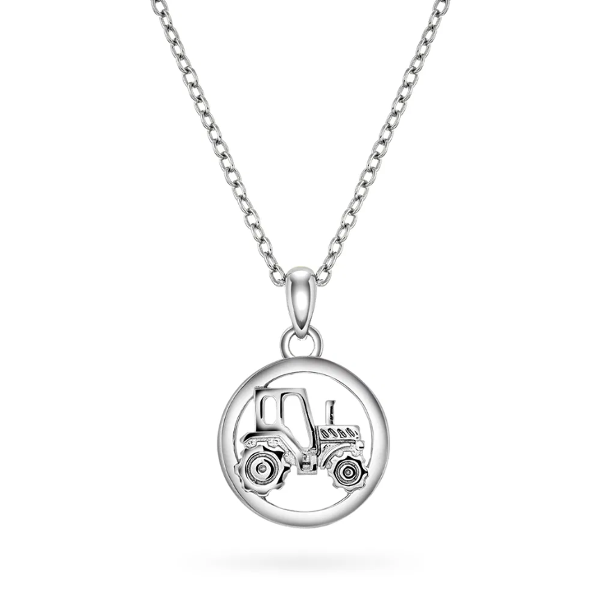Smykke i sølv, traktor