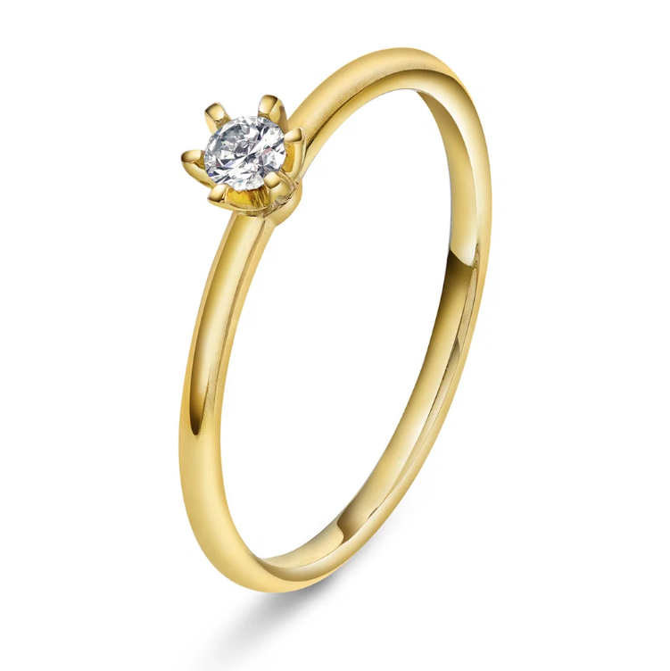 Vida Ring i gull med dia. 0,10ct TWSI