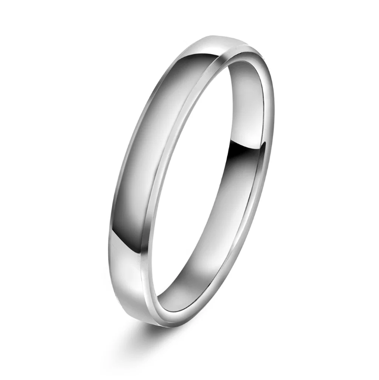 Giftering i hvitt gull, 3 mm