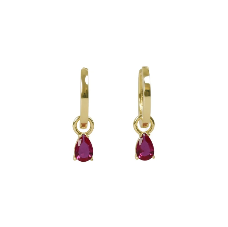 Trinity Drop Øreringer med zirkonia, Fuchsia