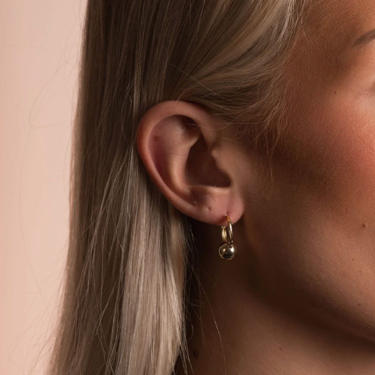 Bennet ring øreringer, forgylt