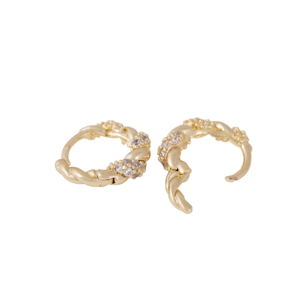 Twist crystal oval øreringer