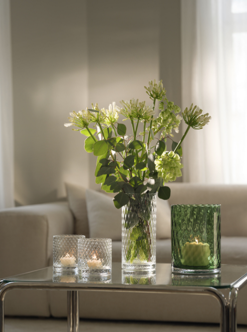 Harlekin Lykt/Vase 24cm, Grønn