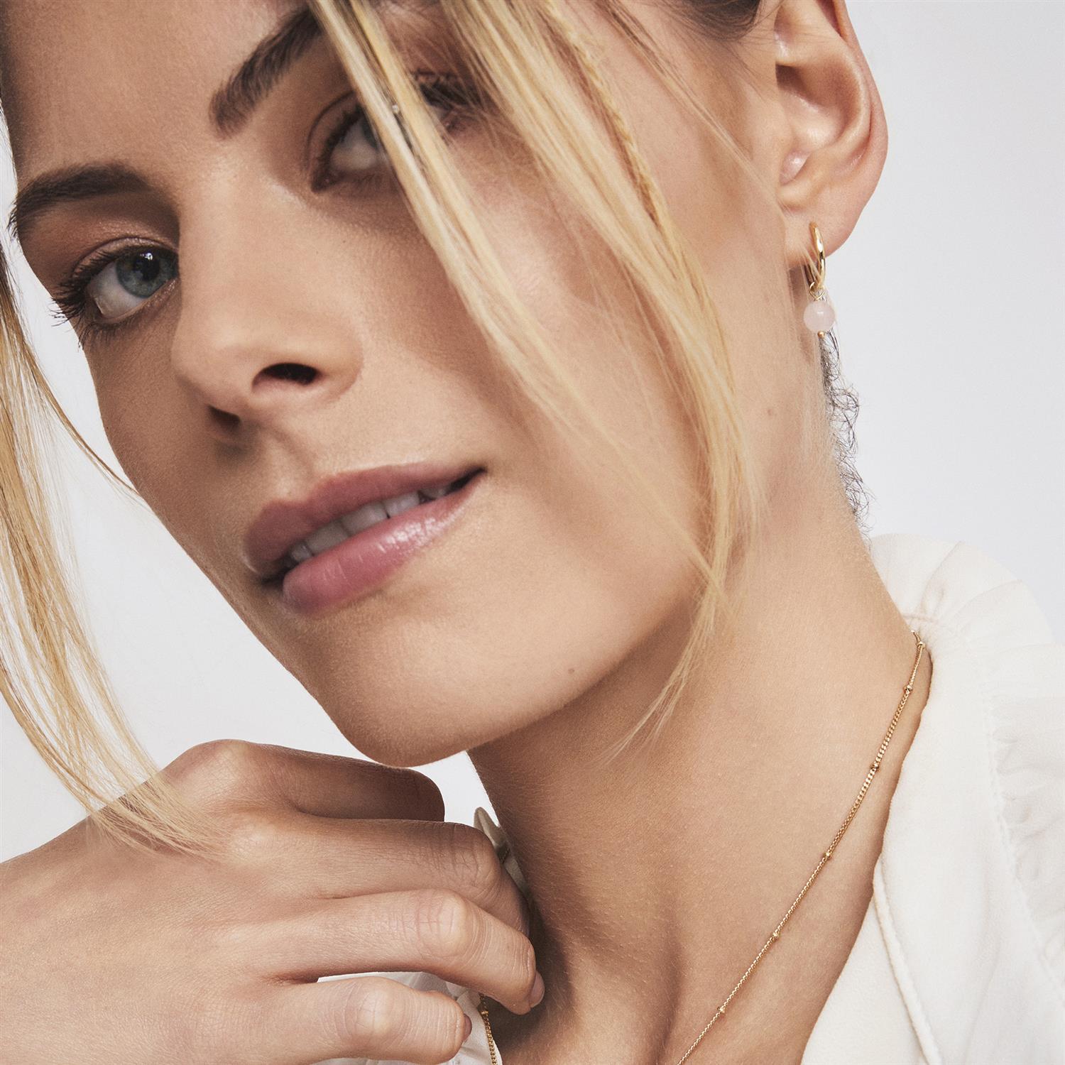 Harmony øreringer i sølv med rosenkvarts