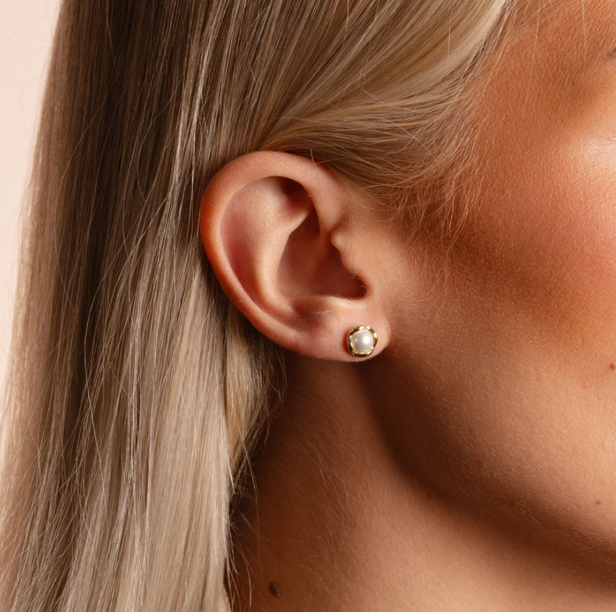 Kitty Pearl øredobber, forgylt