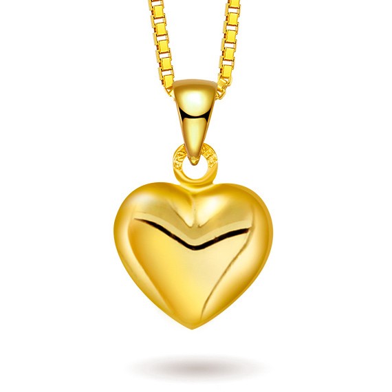 Halskjede med gullhjerte, 11 mm