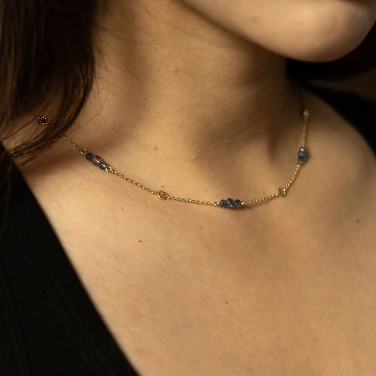 Fairy smykke i forgylt sølv, Dyp Blå