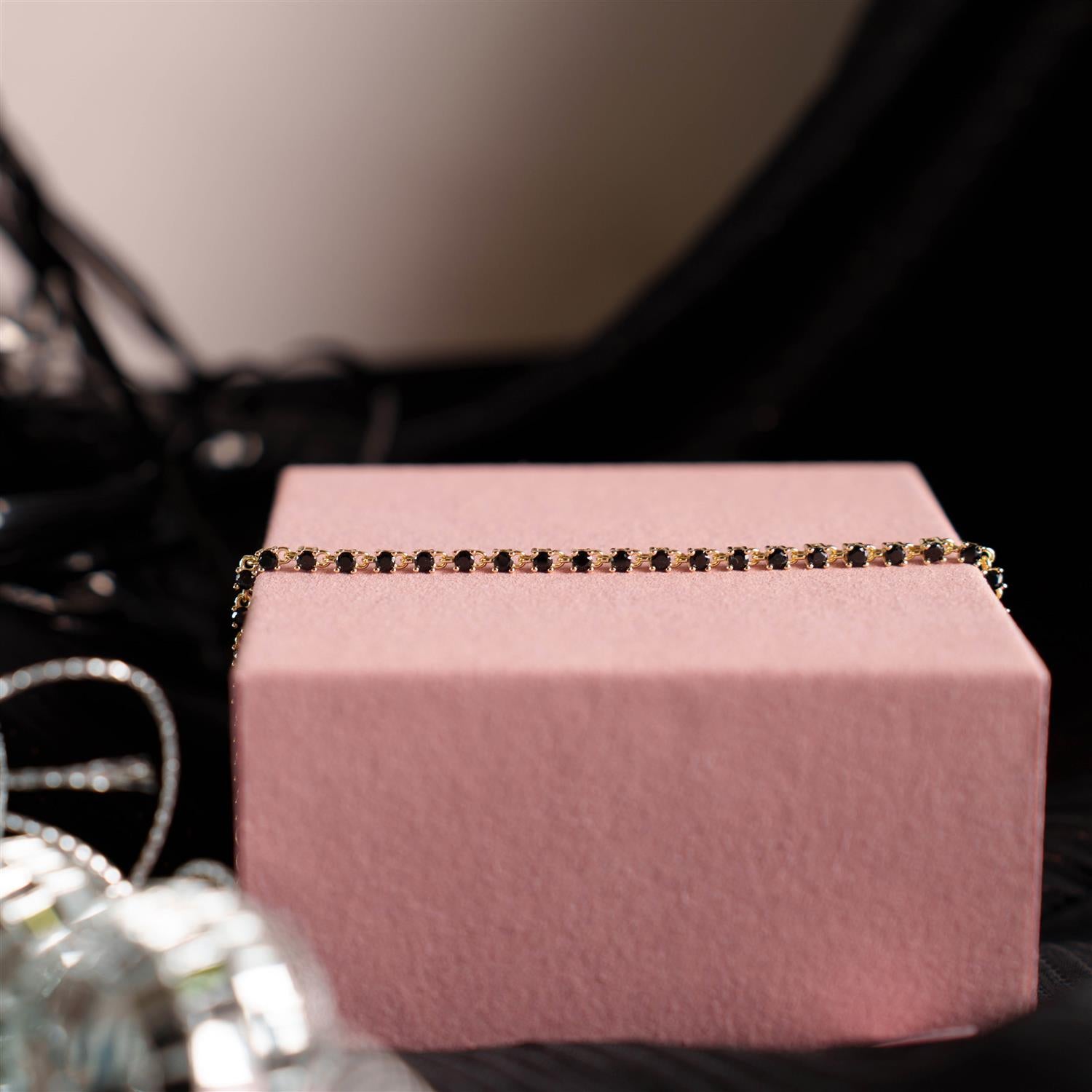 Zela armbånd i sølv med svart zirkonia