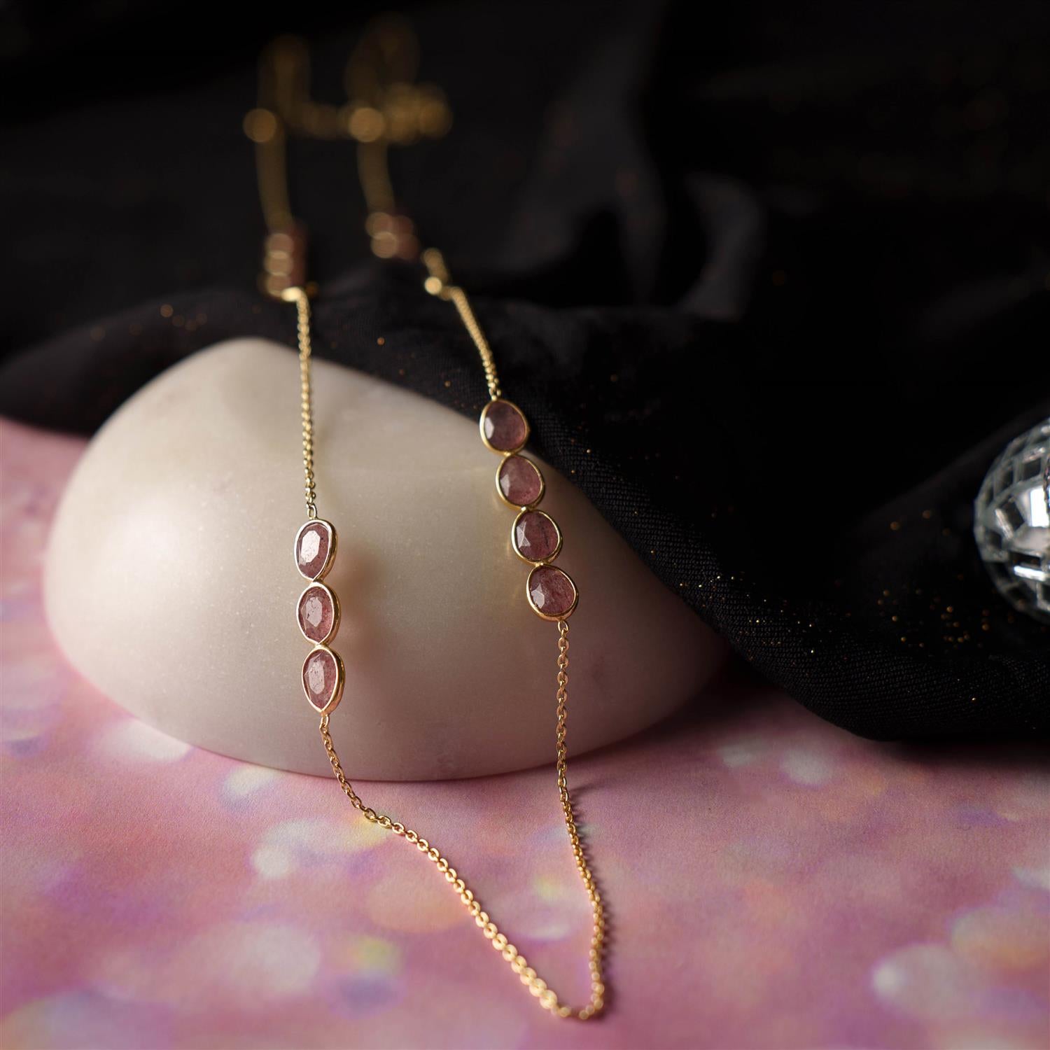 Mirage halskjede i sølv med steiner