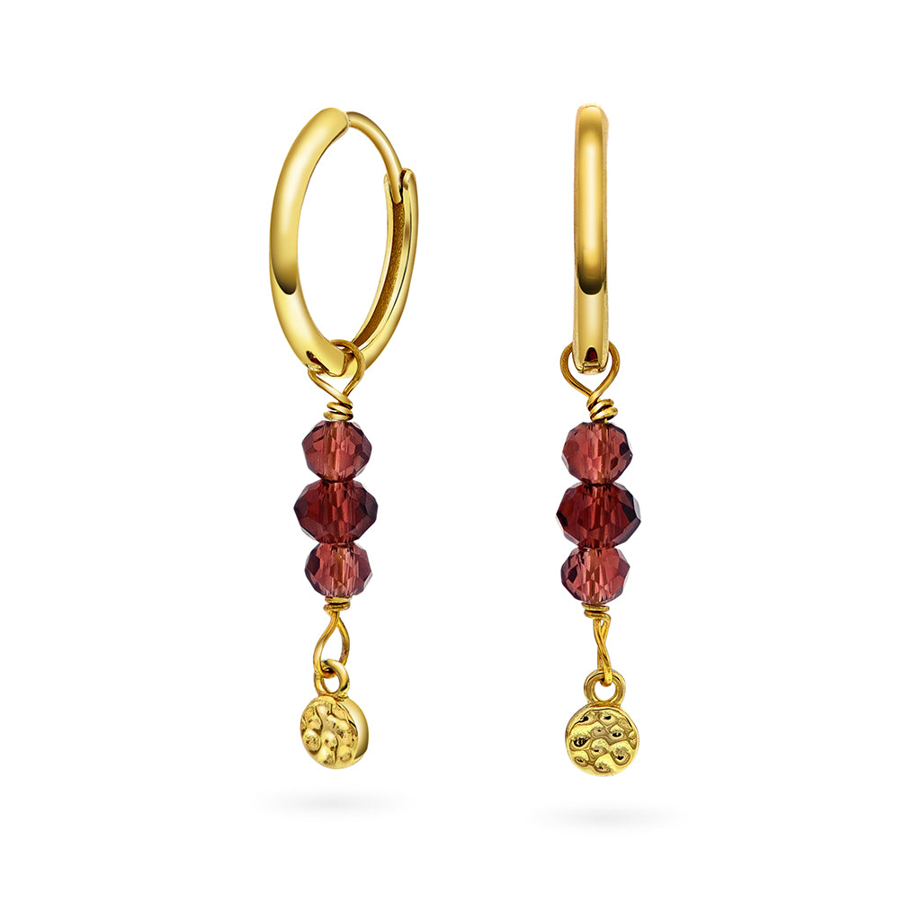 Fairy øreringer i sølv, dyp plomme