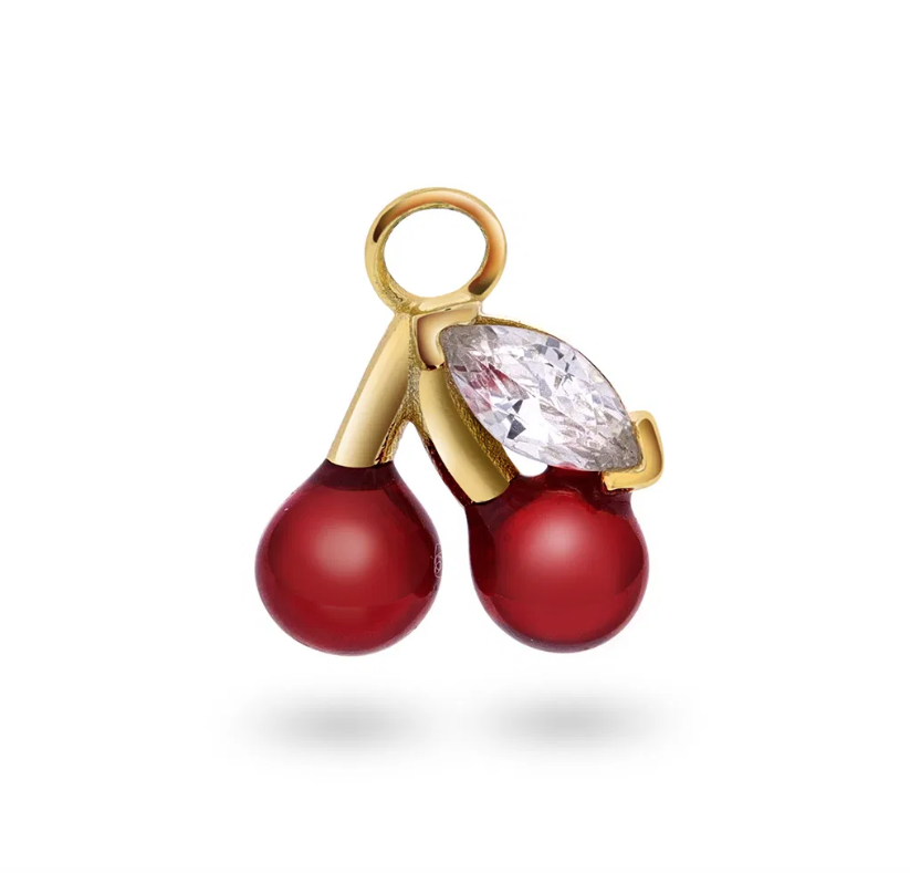 CHERRY POP CHARM I FORGYLT SØLV