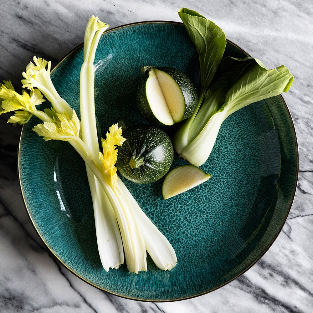 Salatbolle 30cm, Svart/grønn