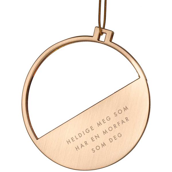 Julepynt m/fotoramme Morfar, 14K gullbelagt