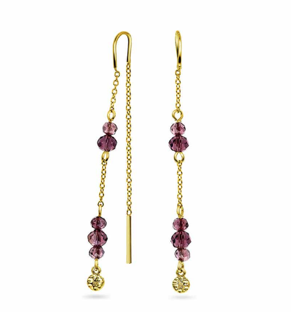 Fairy øredobber i forgylt sølv, Dyp Plomme