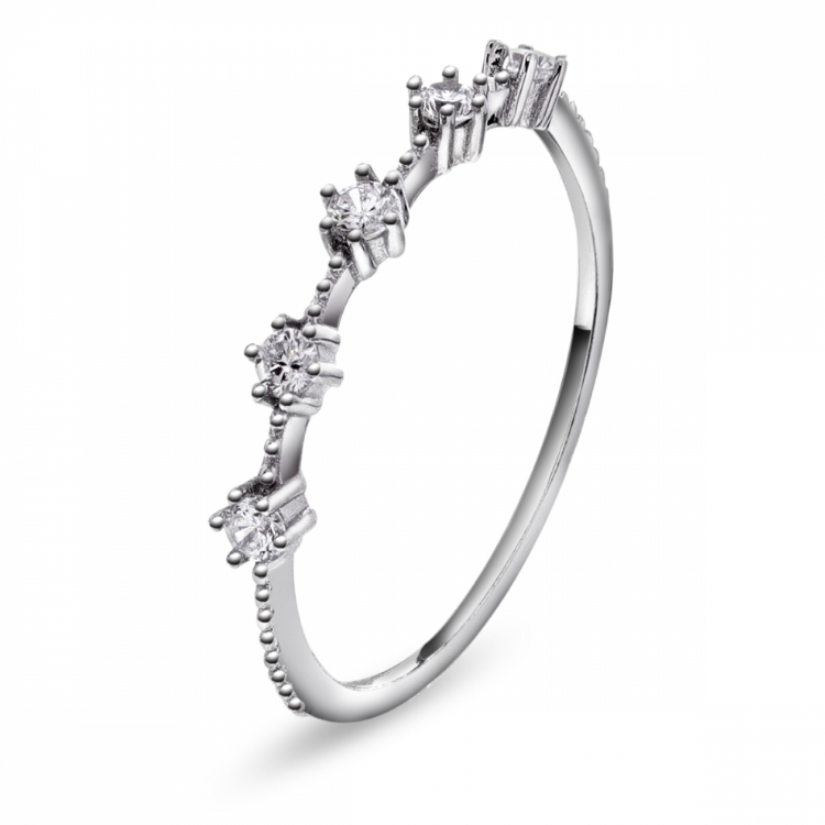 Ring i sølv med zirkonia