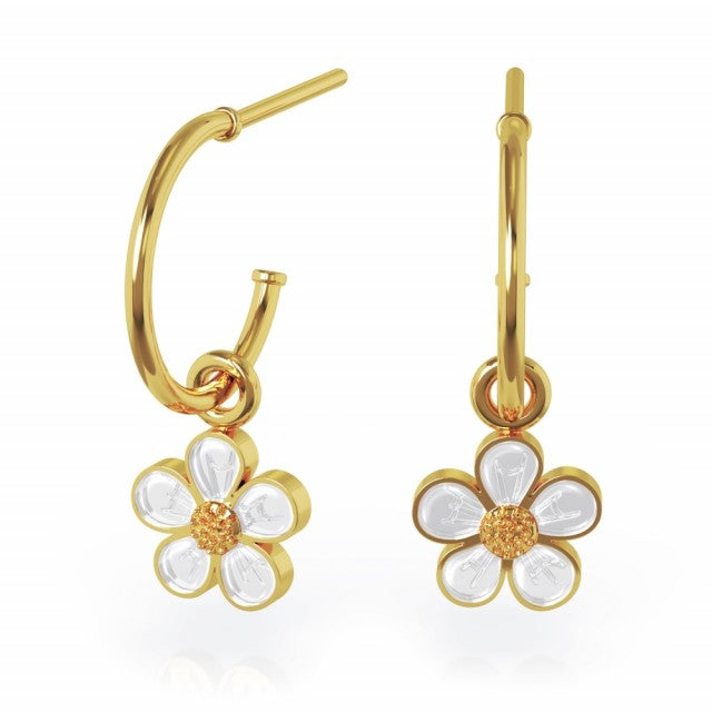 LIV Øredobber i forgylt sølv, Jordbærblomst