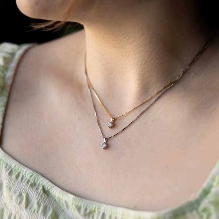 Smykke i gull med diamanter 0,12ct WP