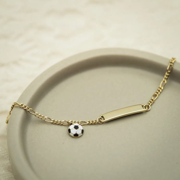 ID-ARMBÅND I SØLV MED FOTBALL