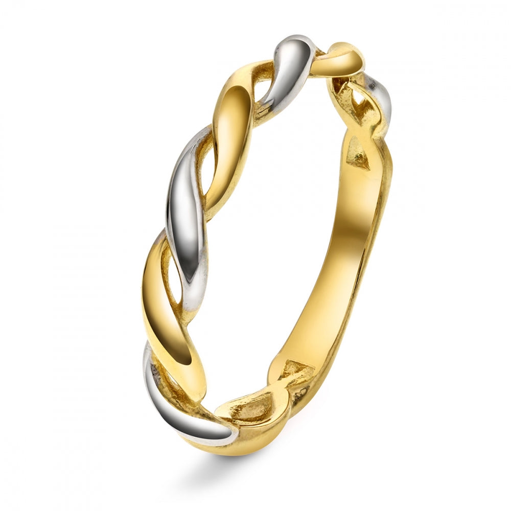 Ring i to-farget gull, tvunnet