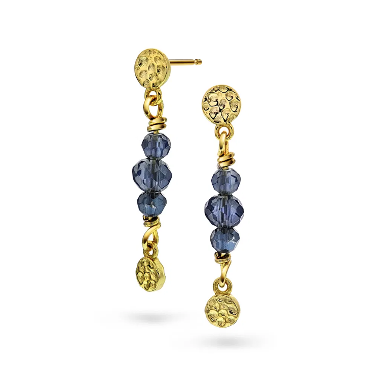 Fairy øredobber i forgylt sølv, Dyp Blå