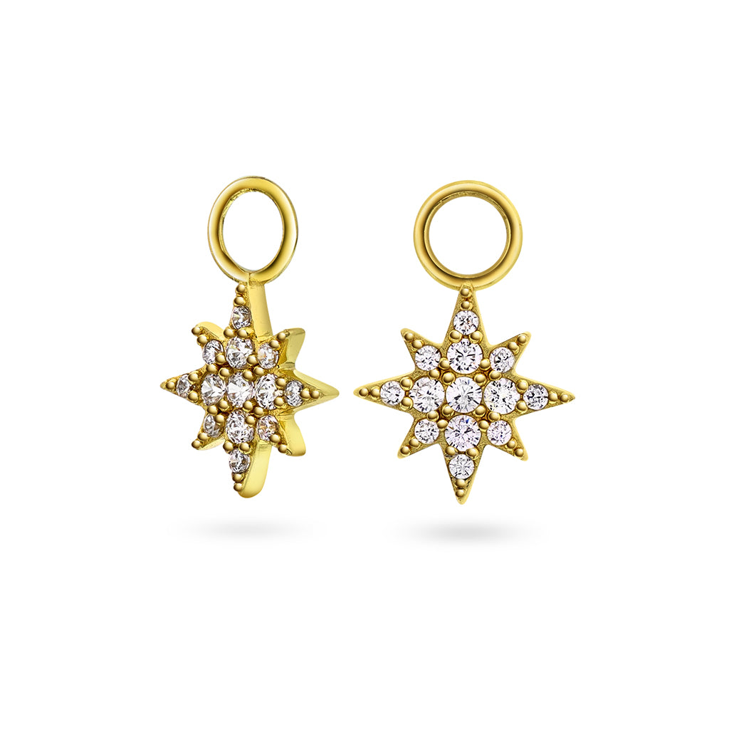 Nora Mørk Star charms i forgylt sølv med zirkonia