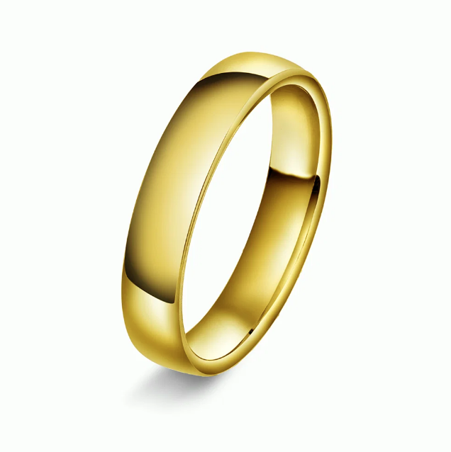 GIFTERING I GULT GULL, 4 MM